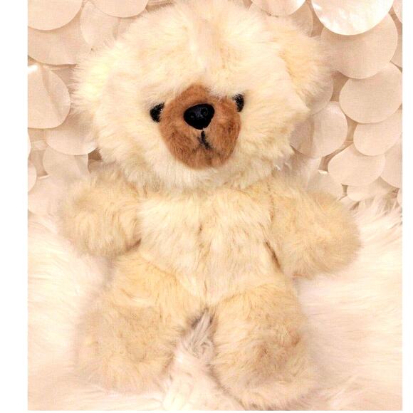 14" Baby Polor Teddy Bear Ivory Plush Stuffed Toy Adorable Face Cuddly Soft - Picture 4 of 13